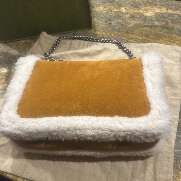 NWT Authentic Gucci suede shearling Dionysus small bag - Picture 7 of 9